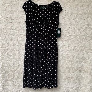 Ralph Lauren Black/White Polka Dress Dress Sz6P